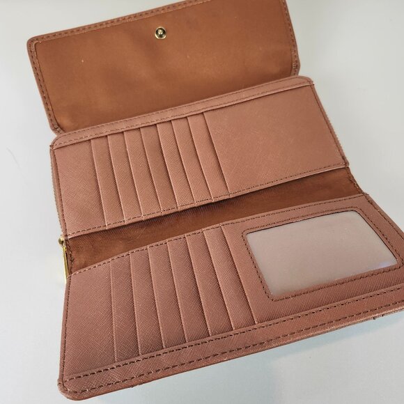 Fossil Jori Flap & Zippered Closure Wallet Brown Leather - Picture 5 of 7